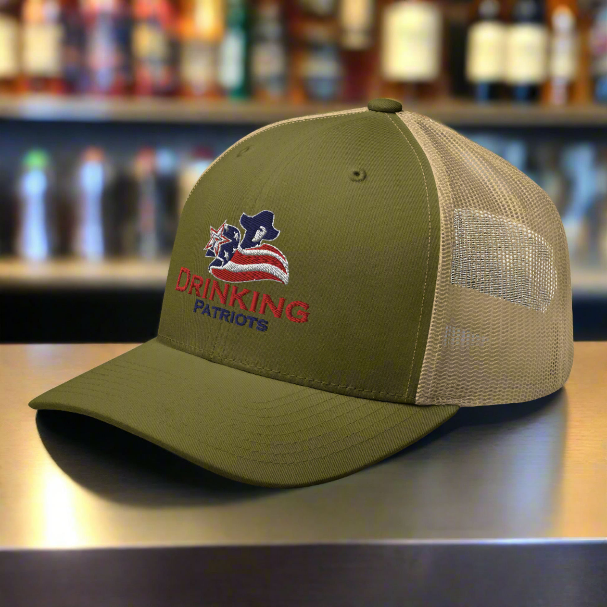 Trucker Cap with Drinking Patriots logo